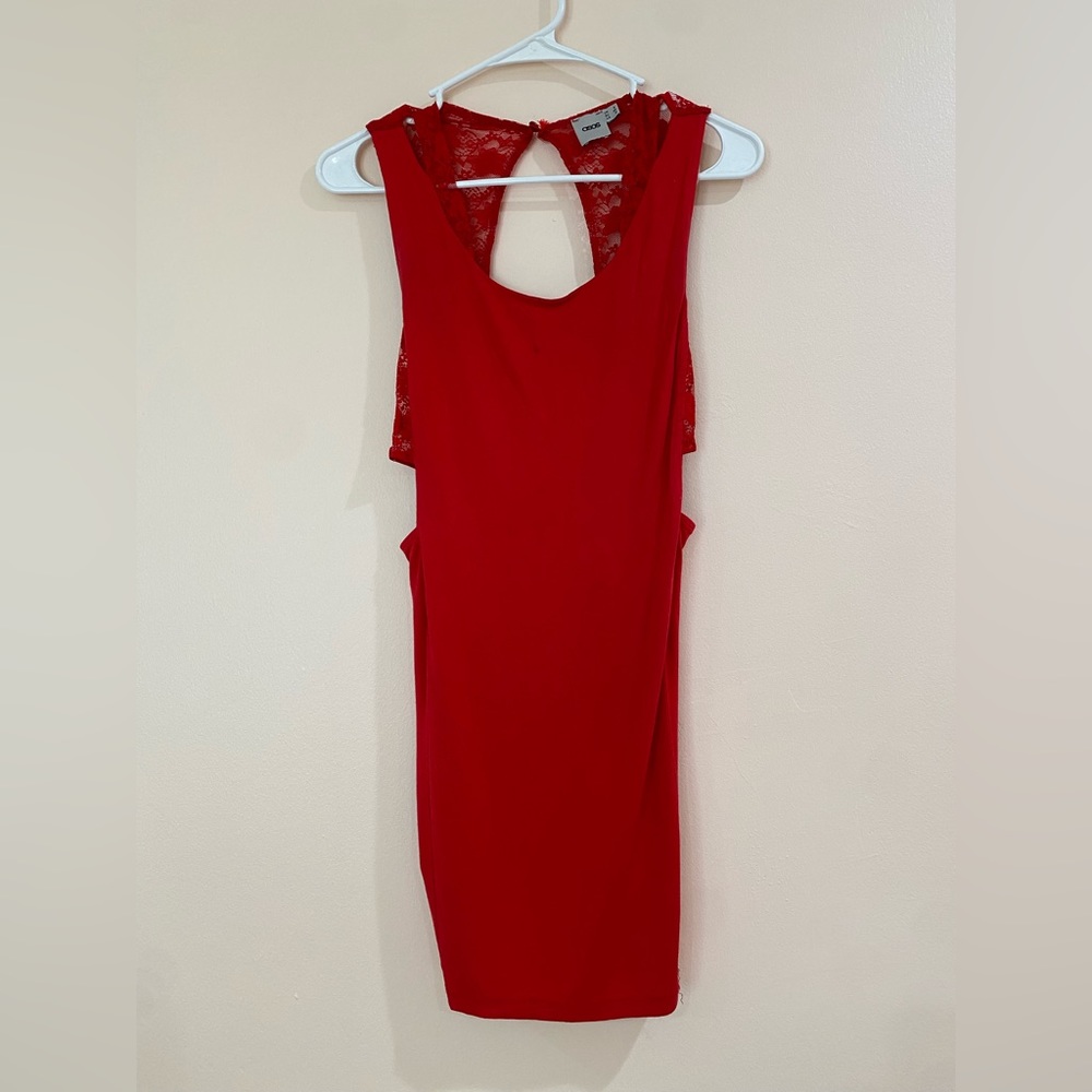 ASOS red mini bodycon dress size 2